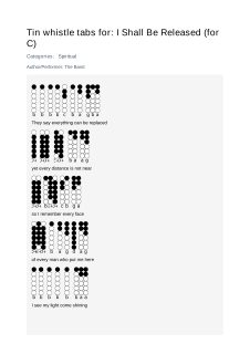 I Shall Be Released (for C) — tin whistle tab