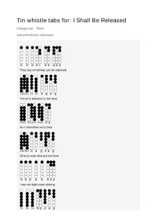 I Shall Be Released — tin whistle tab