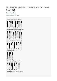 I Understand Just How You Feel — tin whistle tab