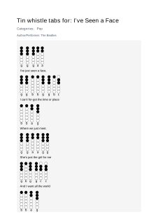 I’ve Seen a Face — tin whistle tab