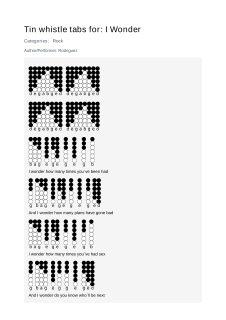 I  Wonder — tin whistle tab