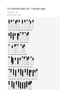 I would stay — tin whistle tab