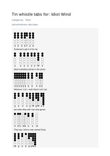 Idiot Wind — tin whistle tab