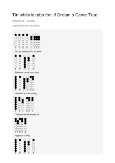 If Dream’s Came True — tin whistle tab