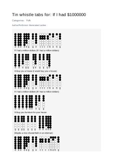 If I had $1000000 — tin whistle tab