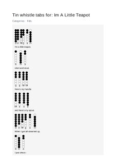 Im A Little Teapot — tin whistle tab