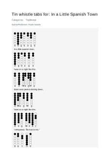 In a Little Spanish Town - Tin whistle tab