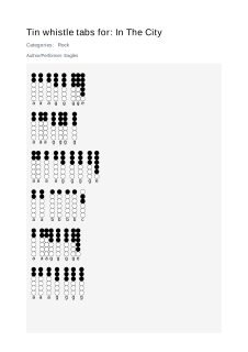 In The City - Tin whistle tab