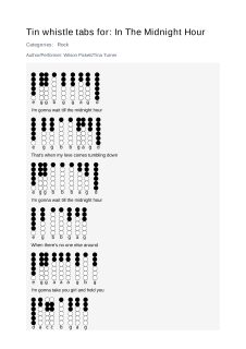 In The Midnight Hour — tin whistle tab
