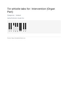 Intervention (Organ Part) - Tin whistle tab