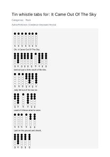 It Came Out Of The Sky — tin whistle tab