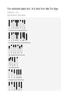 It’s Not For Me To Say — tin whistle tab