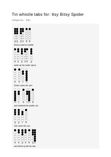 Itsy Bitsy Spider — tin whistle tab