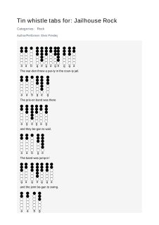 Jailhouse Rock — tin whistle tab