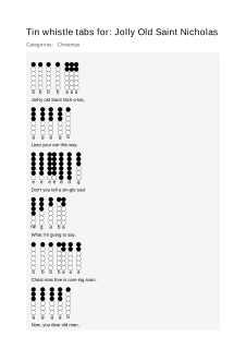 Jolly Old Saint Nicholas — tin whistle tab