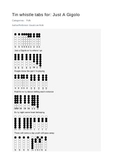 Just A Gigolo — tin whistle tab
