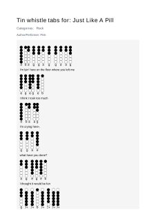 Just Like A Pill — tin whistle tab