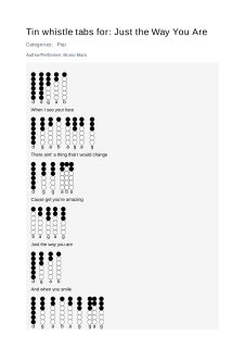 Just the Way You Are — tin whistle tab