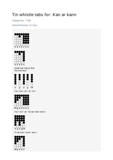 Kan ar kann — tin whistle tab
