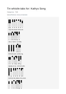 Kathys Song — tin whistle tab
