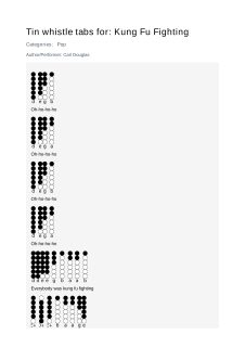 Kung Fu Fighting — tin whistle tab