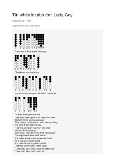 Lady Gay — tin whistle tab