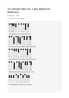 Lady Madonna (diatonic) — tin whistle tab
