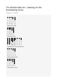 Leaning on the Everlasting Arms — tin whistle tab