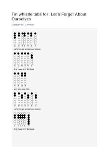 Let’s Forget About Ourselves — tin whistle tab