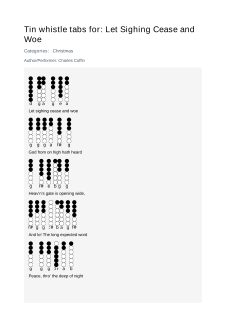 Let Sighing Cease and Woe — tin whistle tab