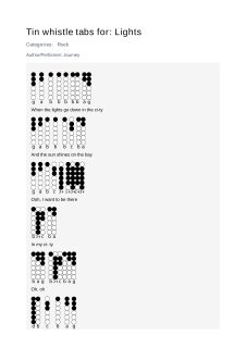 Lights — tin whistle tab