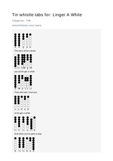 Linger A While — tin whistle tab