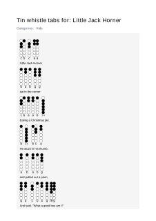 Little Jack Horner — tin whistle tab