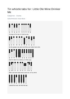Little Ole Wine Drinker Me — tin whistle tab