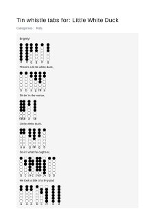Little White Duck — tin whistle tab