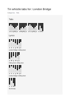 London Bridge — tin whistle tab