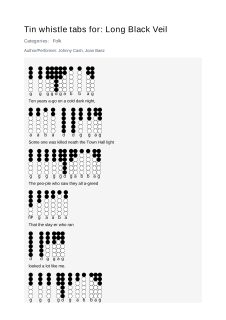 Long Black Veil — tin whistle tab
