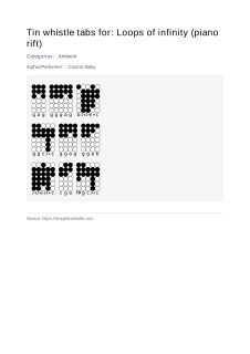 Loops of infinity (piano rift) — tin whistle tab