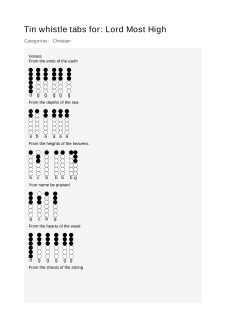 Lord Most High — tin whistle tab