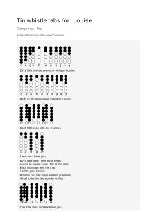 Louise — tin whistle tab
