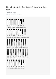 Love Potion Number Nine — tin whistle tab