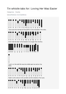 Loving Her Was Easier — tin whistle tab