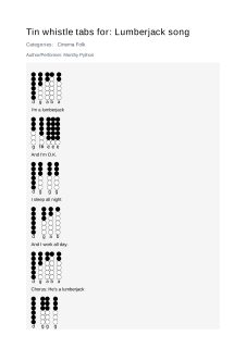 Lumberjack song — tin whistle tab