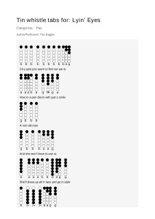 Lyin’ Eyes — tin whistle tab