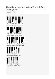 Mairzy Dotes & Dozy Doats  (kids) — tin whistle tab