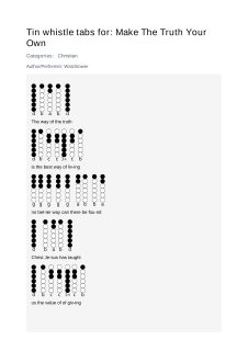 Make The Truth Your Own — tin whistle tab