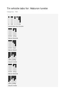 Maluron lurette — tin whistle tab