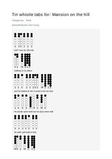 Mansion on the hill — tin whistle tab
