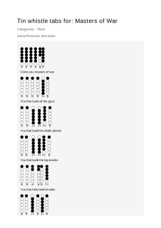 Masters of War — tin whistle tab
