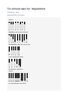 Maybellene — tin whistle tab